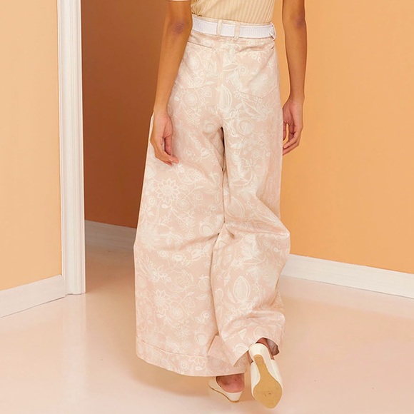 Magali Pascal x Anthropologie Georgina Floral Poplin High Waist Wide-Leg Cuffed - Picture 7 of 15